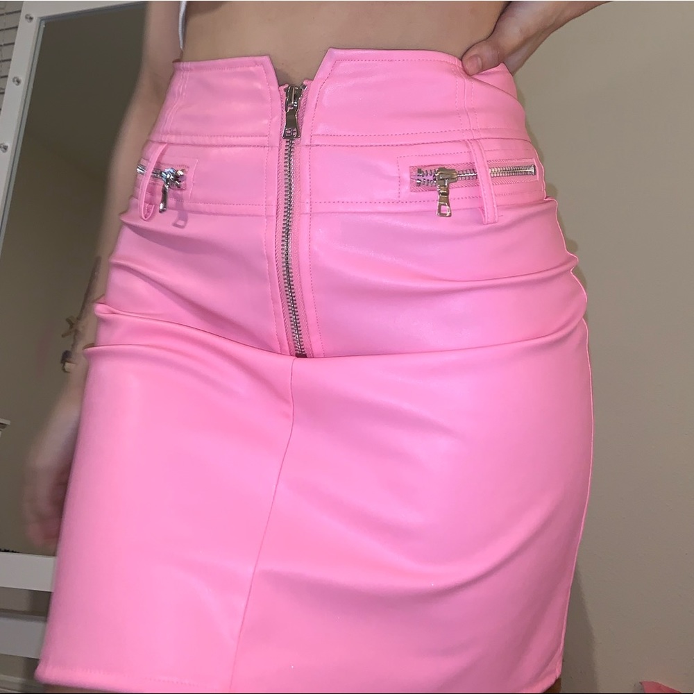 Tiger mist leather skirt